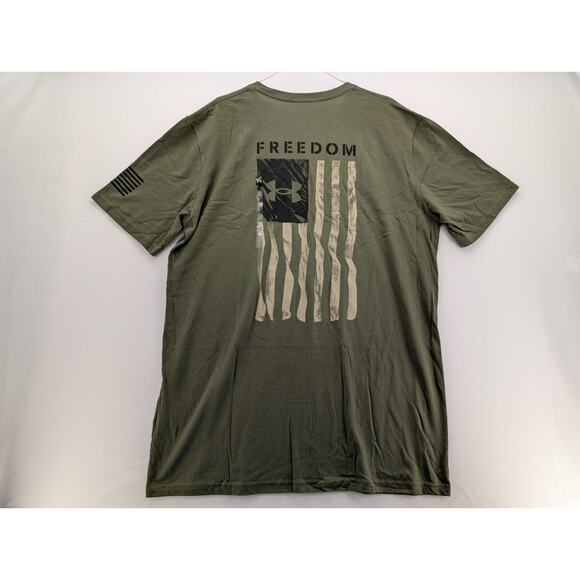 NWT Under Armour Men's UA Freedom Flag T-Shirt in Marine OD Green size XL - Picture 8 of 8